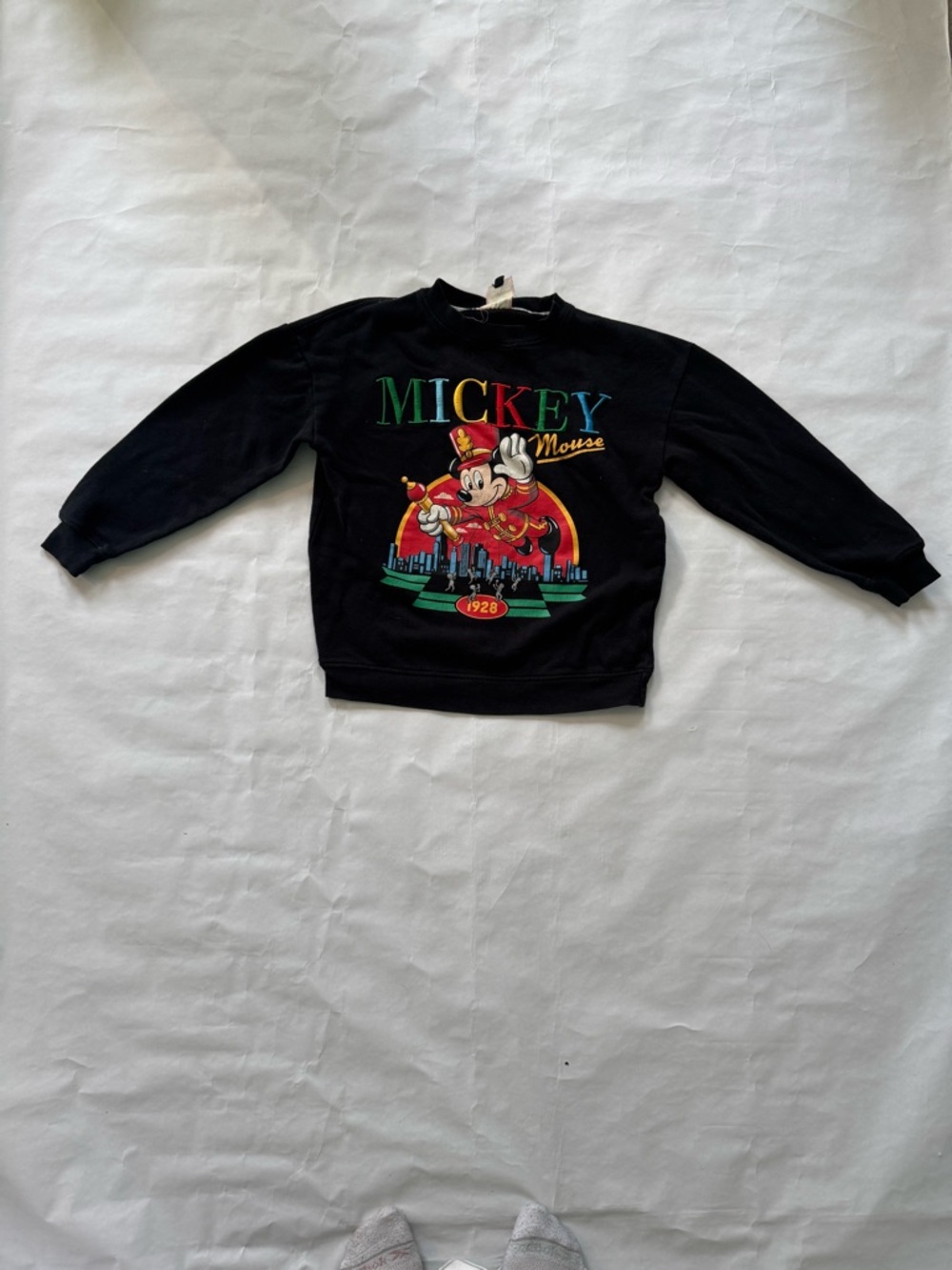 Disney Black Sweatshirt with Colorful Mickey Graphic